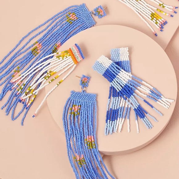 🌺🎉HP🎉🌺 NWT Anthropologie Casa Clara Beaded Tassel Earrings - Picture 16 of 16